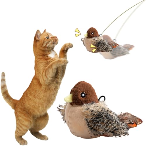 Cymwer Katzenspielzeug, Simulierter Zwitschernder Vogel, Elektronisches Spielzeug for Hunde und Katzen, Interaktives Zwitscherndes Vogel-Katzenspielzeug Cymwer Katzenspielzeug, Simulierter Zwitschernder Vogel, Elektronisches Spielzeug for Hunde und Katzen, Interaktives Zwitscherndes Vogel-Katzenspielzeug von Cymwer