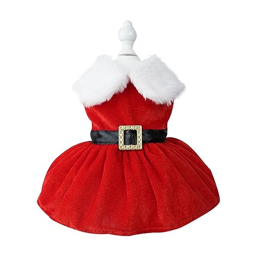 Cymwer Weihnachts-Hundekleid, niedlicher Hund, Mädchen, Winterkleidung, weich, for kleine Haustiere, roter, Anzug, bequem, leicht zu reinigen, Weihnachts-Verkleidungszubehör Cymwer Weihnachts-Hundekleid, niedlicher Hund, Mädchen, Winterkleidung, weich, for kleine Haustiere, roter, Anzug, bequem, leicht zu reinigen, Weihnachts-Verkleidungszubehör von Cymwer