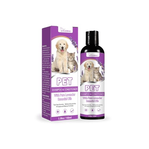 Shampoo für Hunde, Hundeshampoo und Katzenshampoo Hundeshampoo Gegen Juckreiz Rückfettendes Sensitive-Shampoo Katze, Pflege & Anti-Juckreiz Shampoo für Hunde, Katzen und Jungtiere, 100 ml von Cynamus