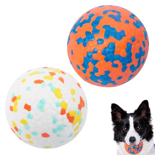 CyperGlory 2 Pack Unzerstörbare Hunde-Tennisbälle für aggressive Kauer: interaktives Haustierspielzeug, Herding und Jolly Ball für Hunde, langlebig, federnd und wasserspielzeug Apportierbälle (weiß, CyperGlory 2 Pack Unzerstörbare Hunde-Tennisbälle für aggressive Kauer: interaktives Haustierspielzeug, Herding und Jolly Ball für Hunde, langlebig, federnd und wasserspielzeug Apportierbälle (weiß, von CyperGlory