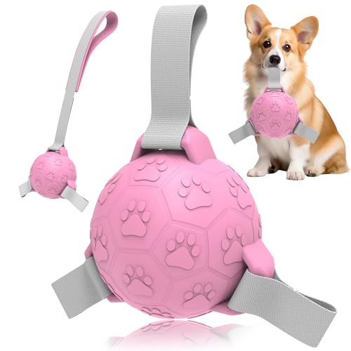 CyperGlory Kauspielzeug für Hunde mit Gurten: langlebiges und interaktives Gummispielzeug, ideales Geschenk für mittelgroße und große Hunde, geeignet für Tauziehen und Spielen im Freien, 2 Formen mit von CyperGlory