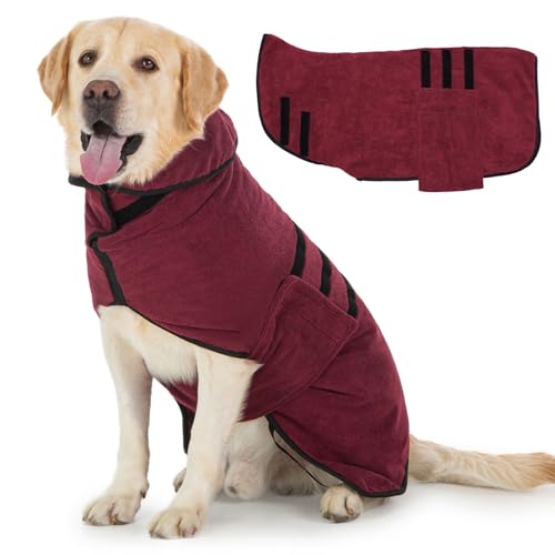 Cyponpy Hundebademantel Microfaser Schnelltrocknendes Handtuch Hund Extra Saugfähig Bademantel Hund Frottee für Kleine Mittlere Große Hunde Warm Hundemantel mit Klettverschluss Winter Hundebekleidung Cyponpy Hundebademantel Microfaser Schnelltrocknendes Handtuch Hund Extra Saugfähig Bademantel Hund Frottee für Kleine Mittlere Große Hunde Warm Hundemantel mit Klettverschluss Winter Hundebekleidung von Cyponpy