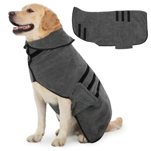Cyponpy Hundebademantel Microfaser Schnelltrocknendes Handtuch Hund Extra Saugfähig Bademantel Hund Frottee für Kleine Mittlere Große Hunde Warm Hundemantel mit Klettverschluss Winter Hundebekleidung Cyponpy Hundebademantel Microfaser Schnelltrocknendes Handtuch Hund Extra Saugfähig Bademantel Hund Frottee für Kleine Mittlere Große Hunde Warm Hundemantel mit Klettverschluss Winter Hundebekleidung von Cyponpy