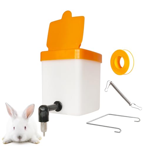 500 ml Käfig-Wasserflaschen für Kaninchen, Frettchen, Meerschweinchen, tropffrei, hängende Kaninchen-Wasserflasche für Kleintiere (Orange, 1) von Cyrading