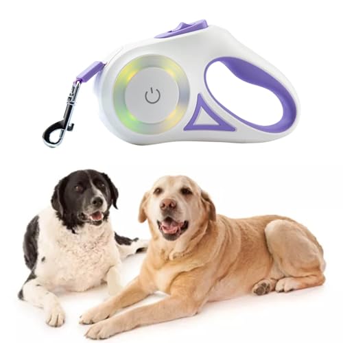 Ausziehbare LED-Hundeleine, Ausziehbare Haustierleine Mit Buntem LED-Licht, Ergonomischer Griff, Hundeleine Für Den Nachtspaziergang Erweiterbare Hunde Blei Für Welpen Und Katzen(03) von Cyrank