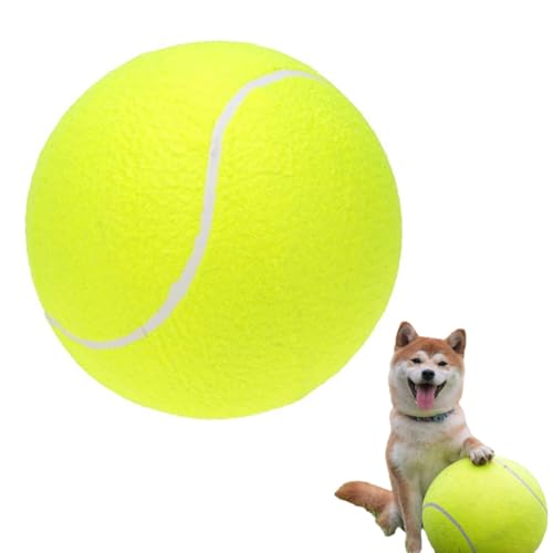 Cyrank Großer Tennisball für Hunde, 9.5" übergroßer riesiger Tennisball Aufblasbarer Hund Spielzeug Ball Aufblasbarer riesiger Tennisball für kleine/mittlere/große Hunde für Outdoor Sport von Cyrank