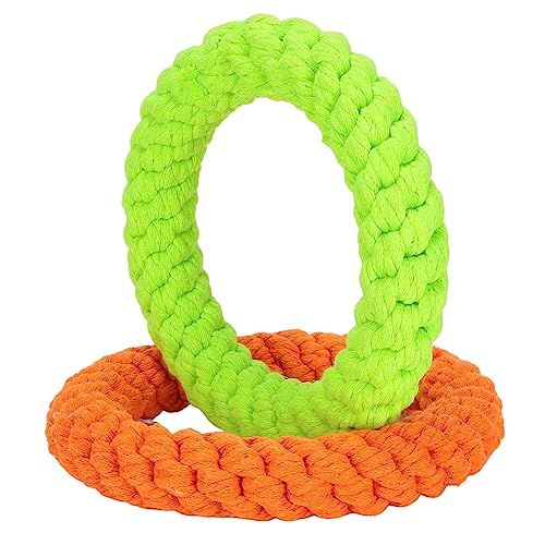 Cyrank Kauspielzeug Für Hunde, 2 Stück, Ring-Hundespielzeug, Unzerstörbares Baumwollseil-Spielzeug Für Das Zahnen des Hundes, Reinigung, Hundeseil-Spielzeug Für Kleine, Mittelgroße Und Große Hunde Cyrank Kauspielzeug Für Hunde, 2 Stück, Ring-Hundespielzeug, Unzerstörbares Baumwollseil-Spielzeug Für Das Zahnen des Hundes, Reinigung, Hundeseil-Spielzeug Für Kleine, Mittelgroße Und Große Hunde von Cyrank