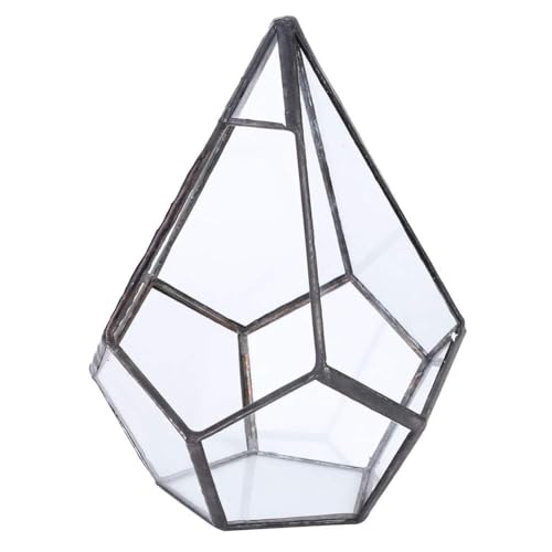 Geometrischer Glas-Terrarium-Pflanzgefäß, Geometrischer Glas-Terrarium-Behälter, Terrarienpflanzen, Moderner Tisch-Pflanzgefäß, Regale, Dekoration, Sukkulenten, Blumentopf, Boho-Dekor (Keine Pflanzen von Cyrank
