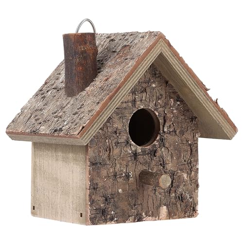 Hängendes Vogelhaus Für Draußen, Dekoratives Vogelhaus aus Holz Vogelhaus Für Kleine Vögel Naturholznistkasten 3,9 X 3,5 X 5,9 Zoll von Cyrank