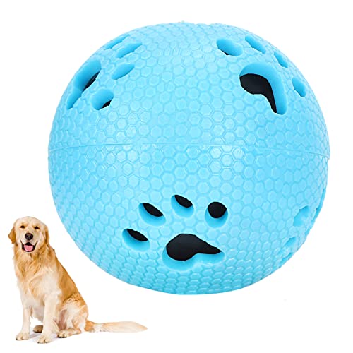 Haustier-Kauball, Hunde-Reinigungs-Ball, auslaufende Futterbälle, Hundespielzeug, Ball, Leckerli-Ball, Hunde-Puzzle, Zahnspielzeug, Ball (blau) von Cyrank