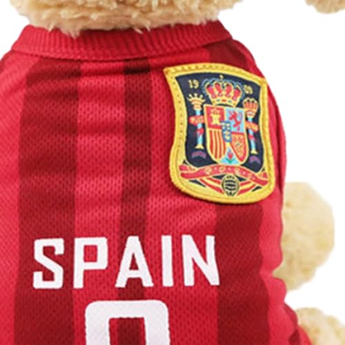 Hunde-Fußballtrikot, Hunde-WM-T-Shirt, Haustier-Fußballtrikot, Sport-Fußball-Nationalmannschaftsweste, Haustier-T-Shirts Für Kleine, Mittelgroße Und Große Hunde(L-Rot) von Cyrank