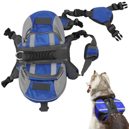 Hunderucksack Geschirr, Reise Camping Hundesatteltasche Hundewanderrucksack mit Reflexstreifen für kleine mittelgroße Hunde(S) von Cyrank