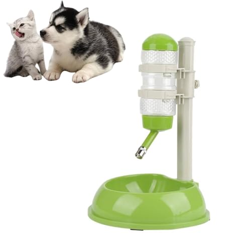 Wasserflaschenständer für Hunde, verstellbar, tropffrei, stehend, Haustier-Wasserspender für Hund und Katze(Grün) von Cyrank