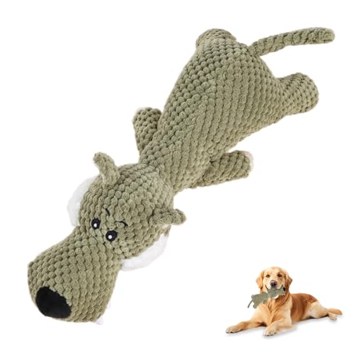 Czerio Unzerstörbares Hunde Spielzeug, 2025 Upgraded Hundespielzeug Unzerstörbar, Dog Toys for Aggressive Chewers, Interaktives Hunde Spielzeug Kuscheltier (Wolf) von Czerio