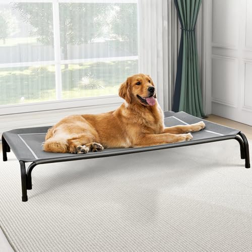 Czpalo Erhöhtes Hundebett, erhöhtes Outdoor-Hundebett für extra große Hunde, tragbares kühlendes Haustierbett mit atmungsaktivem und waschbarem Netz, Haustierhängematte für drinnen und draußen, mit Czpalo Erhöhtes Hundebett, erhöhtes Outdoor-Hundebett für extra große Hunde, tragbares kühlendes Haustierbett mit atmungsaktivem und waschbarem Netz, Haustierhängematte für drinnen und draußen, mit von Czpalo