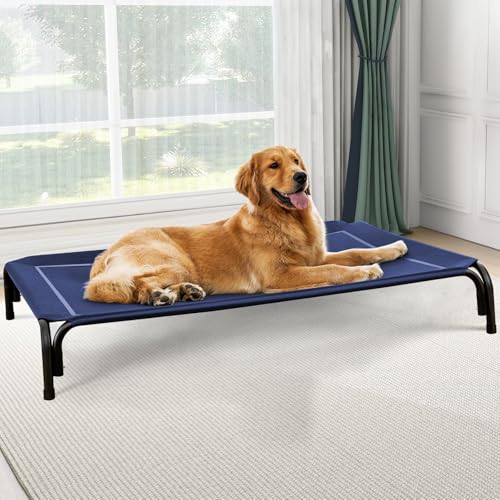 Czpalo Erhöhtes Hundebett, erhöhtes Outdoor-Hundebett für große Hunde, tragbares kühlendes Haustierbett mit atmungsaktivem und waschbarem Netz, Haustierhängematte für drinnen und draußen, mit Czpalo Erhöhtes Hundebett, erhöhtes Outdoor-Hundebett für große Hunde, tragbares kühlendes Haustierbett mit atmungsaktivem und waschbarem Netz, Haustierhängematte für drinnen und draußen, mit von Czpalo