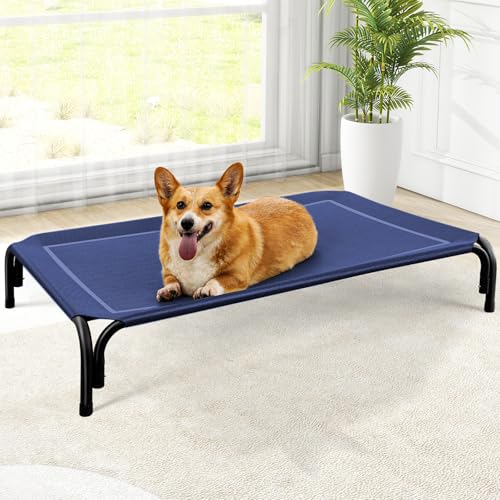 Czpalo Erhöhtes Hundebett, erhöhtes Outdoor-Hundebett für große Hunde, tragbares kühlendes Haustierbett mit atmungsaktivem und waschbarem Netz, Haustierhängematte für drinnen und draußen, mit Czpalo Erhöhtes Hundebett, erhöhtes Outdoor-Hundebett für große Hunde, tragbares kühlendes Haustierbett mit atmungsaktivem und waschbarem Netz, Haustierhängematte für drinnen und draußen, mit von Czpalo