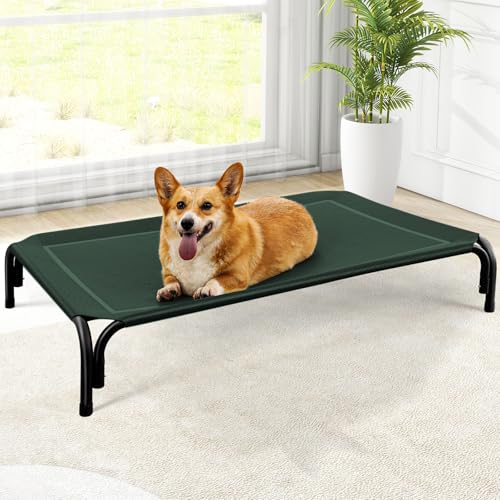 Erhöhtes Hundebett, erhöhtes Outdoor-Hundebett für mittelgroße Hunde, tragbares kühlendes Haustierbett mit atmungsaktivem und waschbarem Netz, Haustierhängematte für drinnen und draußen, mit Erhöhtes Hundebett, erhöhtes Outdoor-Hundebett für mittelgroße Hunde, tragbares kühlendes Haustierbett mit atmungsaktivem und waschbarem Netz, Haustierhängematte für drinnen und draußen, mit von Czpalo