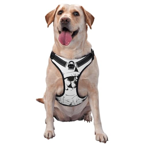 Atmungsaktive & verstellbare Leine Freie Hundegeschirr, Grau Arrogant Hund Hundegeschirr Für Große Mittlere Kleine Hunde von Czzyh