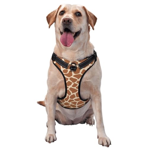 Atmungsaktives und verstellbares Hundegeschirr mit Leine, Cartoon-Textur, Giraffe, Hundegeschirr für große, mittelgroße und kleine Hunde von Czzyh