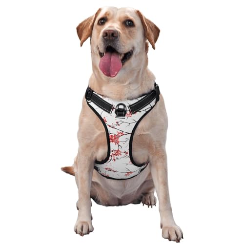 Atmungsaktives und verstellbares Hundegeschirr mit Leine, Zweigblumen-Hundegeschirr für große, mittelgroße und kleine Hunde von Czzyh