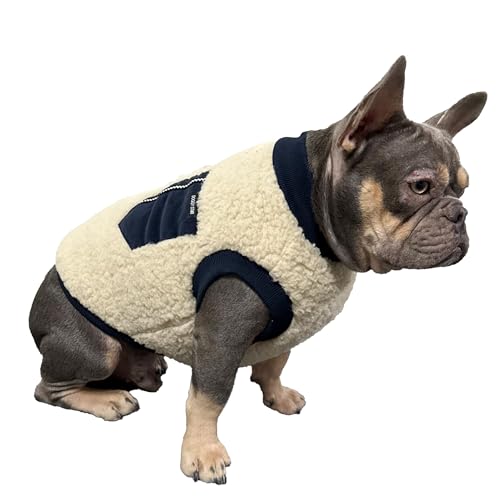 D DOGGY STAR Hundekleidung für Hunde mit französischer Bulldogge, gemütlich, warm, Fleece, für Herbst und Winter (5XL, B Marineblau) von D DOGGY STAR