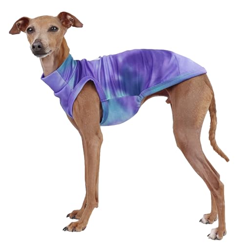 D DOGGY STAR Italienische Windhund-Kleidung, Sommer, cooles T-Shirt für Hunde, Größe XL, Violett gebeizt von D DOGGY STAR