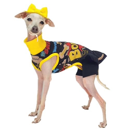 D DOGGY STAR Italienische Windhund-Kleidung, einteilige Stretch-Leggings mit Schleife, Größe M, schwarze Ops-Schleife D DOGGY STAR Italienische Windhund-Kleidung, einteilige Stretch-Leggings mit Schleife, Größe M, schwarze Ops-Schleife von D DOGGY STAR