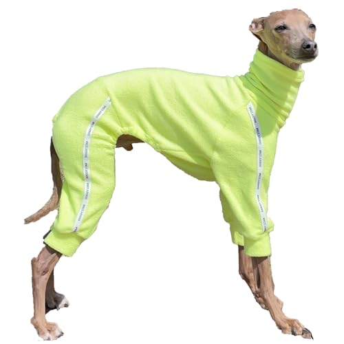 D DOGGY STAR Italienische Windhunde, dehnbares Handtuch, Sport-Einteiler, Outfit für Hundemantel, Größe L, TWL, Neongelb von D DOGGY STAR