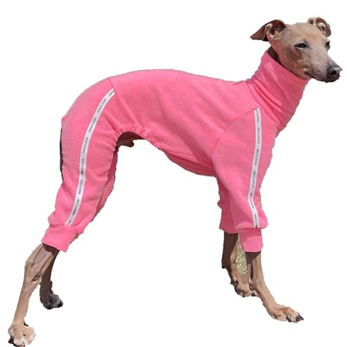 D DOGGY STAR Italienische Windhunde, dehnbares Handtuch, Sport-Einteiler, Outfit für Hundemantel, Größe L, TWL, Neonrosa von D DOGGY STAR