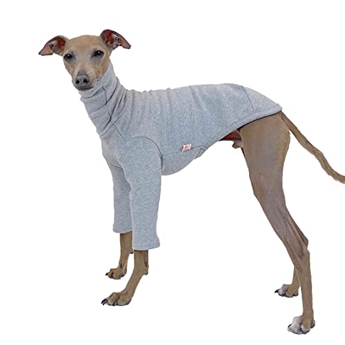 D DOGGY STAR Italienische Windhunde-Kleidung, flexibles T-Shirt, Whippet für Hunde, Größe L, Grau von D DOGGY STAR