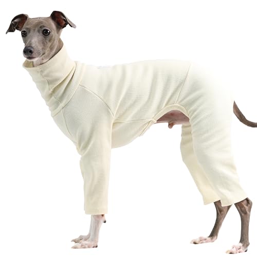 D DOGGY STAR Italienischer Windhund-Einteiler für Hunde, dehnbar, Größe XXL, elfenbeinfarben von D DOGGY STAR