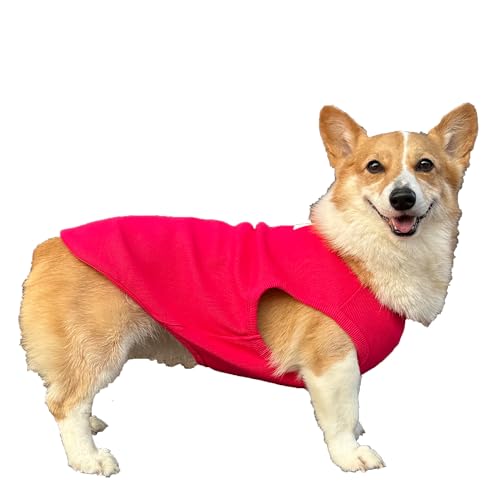 D DOGGY STAR Welsh Corgi Kleidung für Hunde, strapazierfähige und dehnbare Baumwolle, ärmellos, Größe 2XL, ZZ Hot Pink von D DOGGY STAR