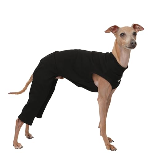 D Doggy Star Einteiler für italienische Windhunde, hoher Stretch, ärmellos, zum Stylen, Größe XXL, Schwarz (Coordi Black) von D DOGGY STAR
