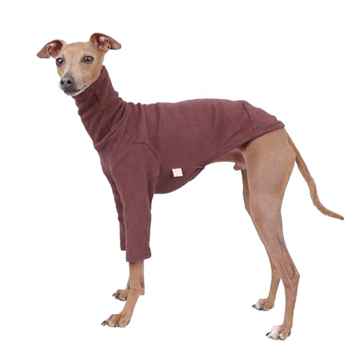 D Doggy Star Italienische Windhundkleidung, flexibles T-Shirt für Hunde, Größe M, Kakaobraun von D DOGGY STAR
