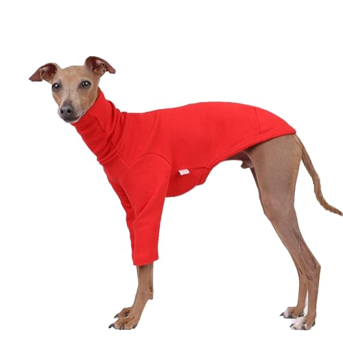 D Doggy Star Italienische Windhundkleidung, flexibles T-Shirt für Hunde, Größe XL, Rot von D DOGGY STAR