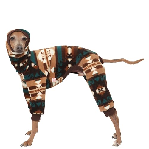 D Doggy Star Italienischer Windhund-Pullover, Rollkragen-Outfit, nordischer Fleece-Einteiler, Kleidung für Hundemantel (S, Braun, Nordic) von D DOGGY STAR