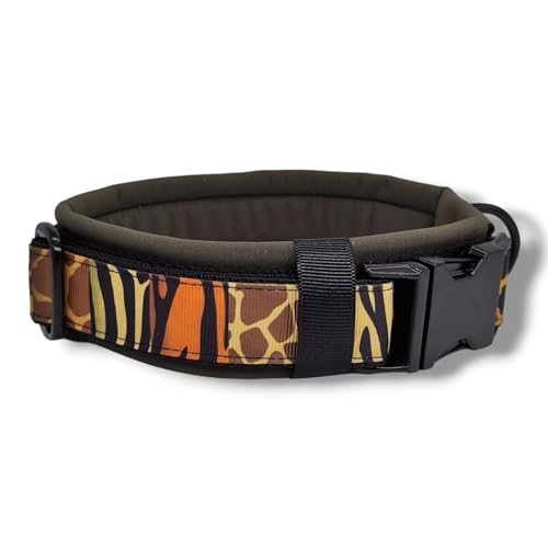 D by E Couture Hundehalsband – Animal Camouflage II - gepolstert, verstellbar, 30mm Breite, Verschiedene Größen, Handmade (S (ca. 30-36cm)) von D by E Couture