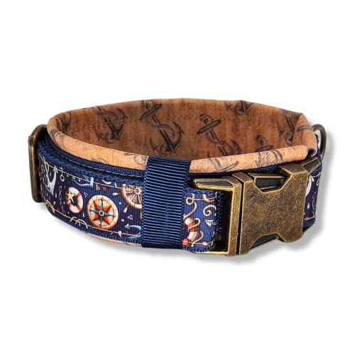 D by E Couture Hundehalsband – Nautical Dream II - gepolstert, verstellbar, 30mm Breite, Verschiedene Größen, Handmade (XXS (ca. 18-24cm)) von D by E Couture