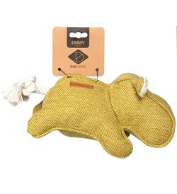 D&D Home, Edles Hundespielzeug Chenille Emmy 30x14 cm gelb Füllung 100% Polyester Feine Verarbeitung - Fellohren mit Quietscher im Rüssel für noch mehr Spielspaß für Hunde von D&D Home