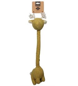 D&D Home, Edles Hundespielzeug Chenille George 20x52cm gelb Füllung 100% Polyester Feine Verarbeitung - Fellohren mit Quietscher im Rüssel für noch mehr Spielspaß für Hunde von D&D Home