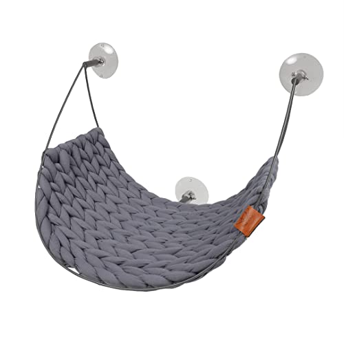 D&D Home, Fensterbett Modell Sofia, Grau, 46 x 34 x 51 cm, 3 Saugnäpfe zur Befestigung, Metallrahmen, geflochtenes Baumwollseil und Polyfasern, bis zu 10 kg, Hängematte für Katzen, Heizkörper D&D Home, Fensterbett Modell Sofia, Grau, 46 x 34 x 51 cm, 3 Saugnäpfe zur Befestigung, Metallrahmen, geflochtenes Baumwollseil und Polyfasern, bis zu 10 kg, Hängematte für Katzen, Heizkörper von D&D Home