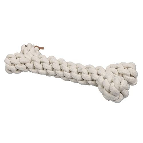 D&D Home, Hundespielzeug mit Zahn und Rope Toy L – 30 cm Beige, Spielzeug, 100% Baumwolle, trägt zu gesunden Zähnen und Zahnfleisch, ideal zum Ziehen, Spielseil in Knochenform von D&D Home