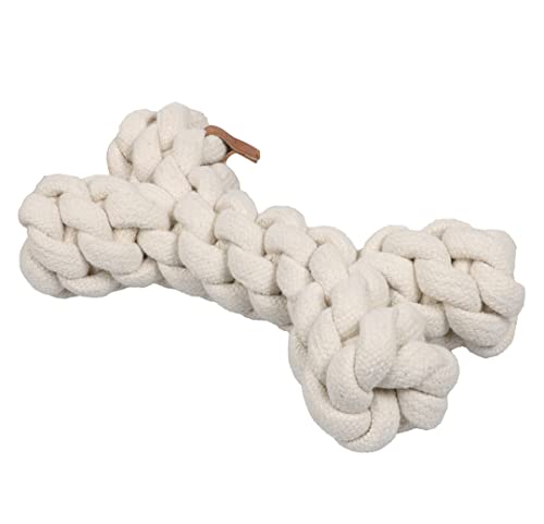 D&D Home, Hundespielzeug mit Zahnung Rope Toy S – 19 cm Beige, Spielzeug, 100% Baumwolle, trägt zu gesunden Zähnen und Zahnfleisch bei, ideal zum Ziehen, Spielseil in Knochenform von D&D Home