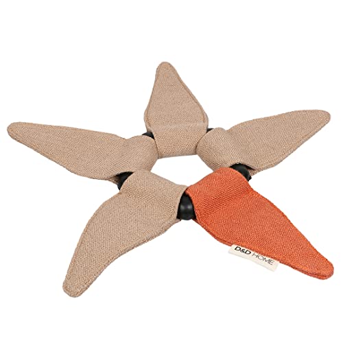 D&D Home, Iceflower Hundespielzeug, 23 x 32 x 2,3 cm, Beige/Orange, Gummi, knackiges Geräusch, dekorativer Stoff, leicht zu werfen, Schwerer als EIN gewöhnliches Textilspielzeug von D&D Home