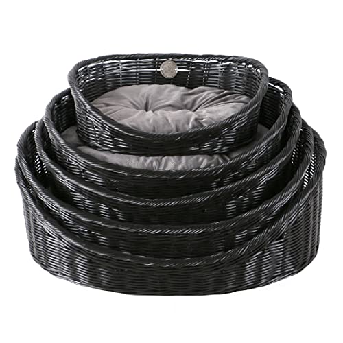 D&D Home, Set mit 5 Körben für Katzen und/oder Hunde, Modell Rustikal, Rattan, mit Kissen, Schwarz/Anthrazit, Korb aus Poly-Rattan, inkl. Kissen, geeignet für Katzen und kleine Hunde D&D Home, Set mit 5 Körben für Katzen und/oder Hunde, Modell Rustikal, Rattan, mit Kissen, Schwarz/Anthrazit, Korb aus Poly-Rattan, inkl. Kissen, geeignet für Katzen und kleine Hunde von D&D Home