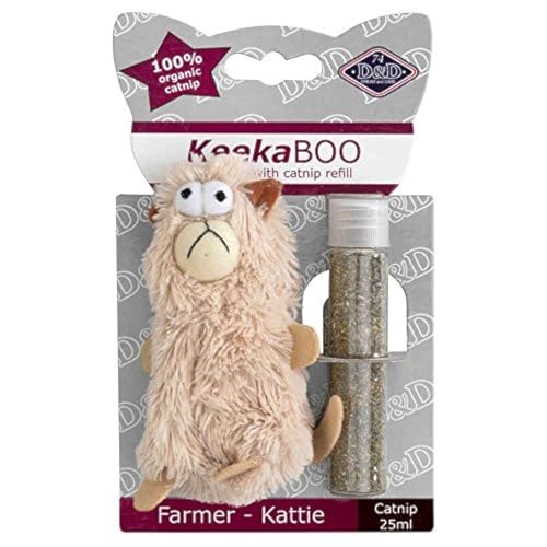 D&D 402-427583 Katzenspielzeug Keekaboo Farmer-Kattie, 10 cm, Inklusive 25 ml Katzenminze von Italeri