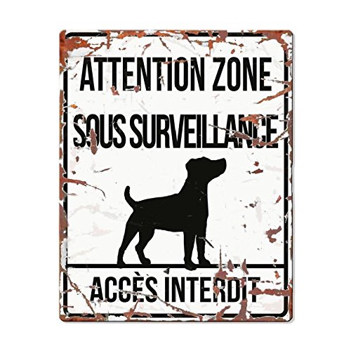 D&D Plaque Attention Chien Jack Russel - Blanc von D&D