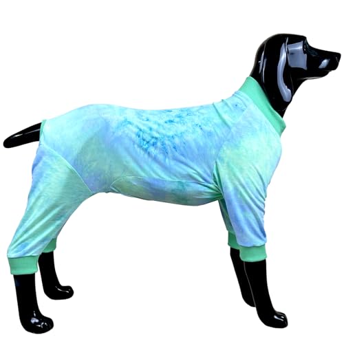 D.E.E Hunde-Pyjama, großer Hunde-Pyjama, Shirt für XL-Hunde, Haustier-Einteiler, Hundekleidung für große Hunde, Mädchen, Jungen, 4 Beine, Größe 3XL, Grün von D.E.E