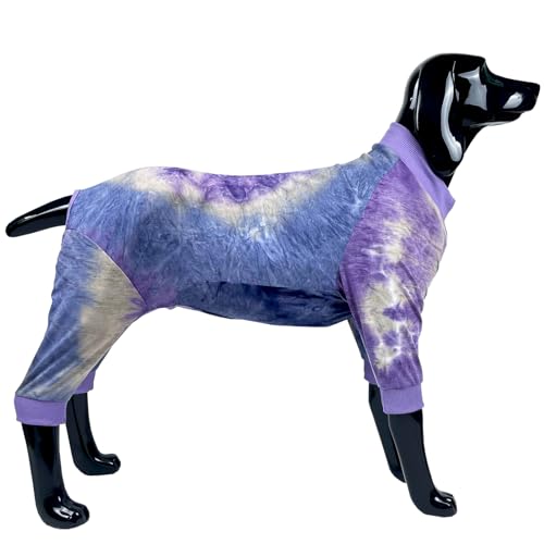 D.E.E Hunde-Pyjama, großer Hunde-Pyjama, Shirt für XL-Hunde, Haustier-Einteiler, Hundekleidung für große Hunde, Mädchen, Jungen, Hunde-Jumpsuit, 4 Beine, Größe L, Violett von D.E.E